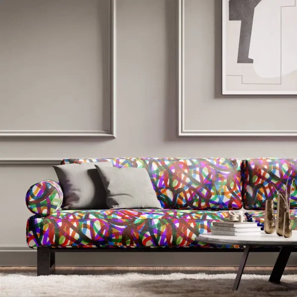 Rhythm Fabric - Fire / Brazilian Rosewood / Onsen / Forest by multi coloured swiggle sofa