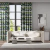 green geometric shape curtains