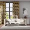 yellow geometric shape curtains