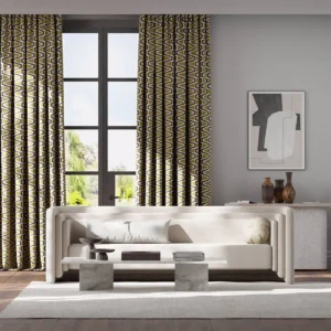 yellow zig zag curtains