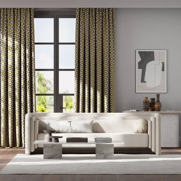 Perception Fabric - Brazillian Rosewood / Shiitake / New Begginings by yellow zig zag curtains