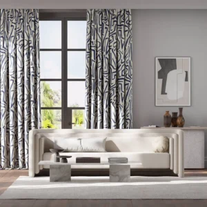 black swiggle curtains