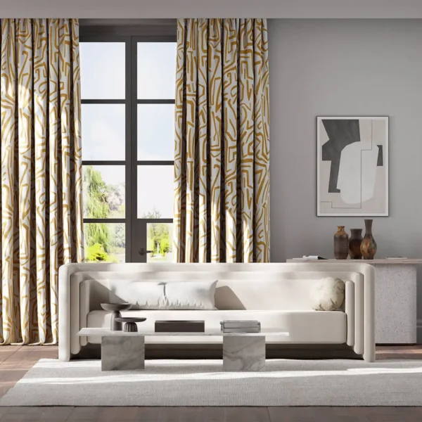 yellow swiggle curtains