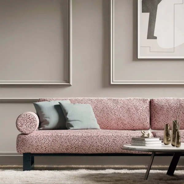 Lyrical Fabric - Japanese Ink / Lagoon by pink squiggle sofa