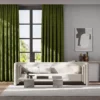green squiggle curtains