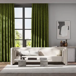 green squiggle curtains
