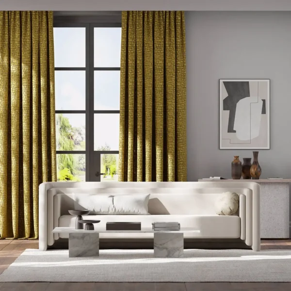 yellow ascent fabric curtains