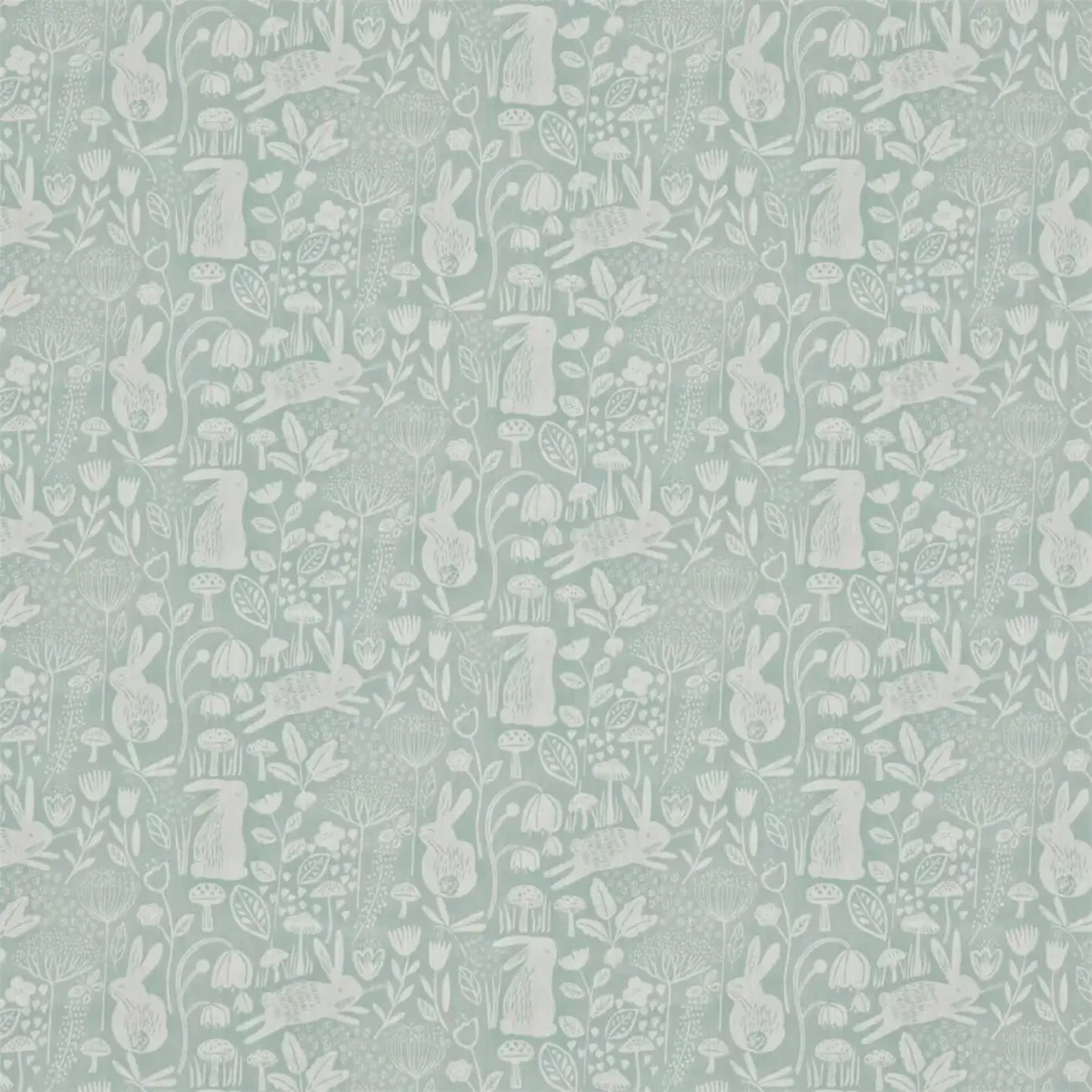 Into the Meadow Fabric - Duck Egg by blue animal printed fabric from Harlequin