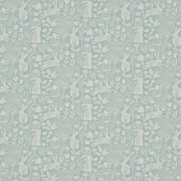 Into the Meadow Fabric - Duck Egg by blue animal printed fabric from Harlequin