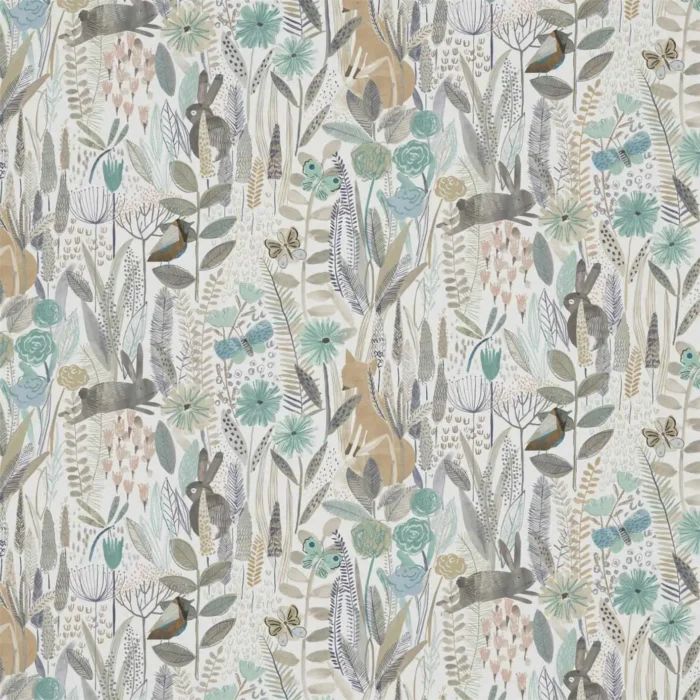 Hide and Seek Fabric - Linen / Duck Egg / Stone swatch