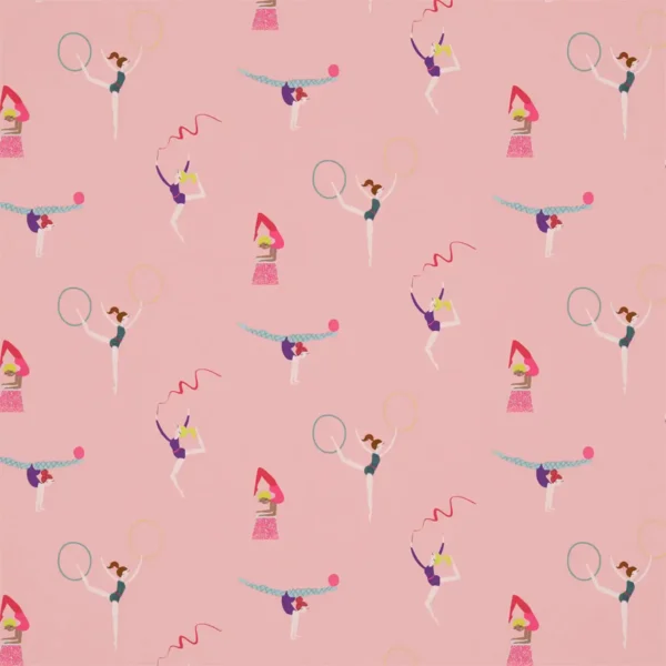 Balancing Act Fabric - Blossom / Raspberry / Grape by pink children's cotton fabric from Harlequin