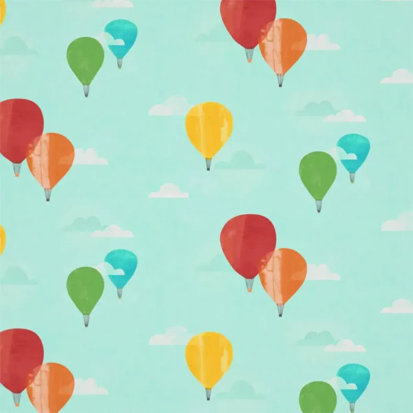 And Away We Go! Fabric - Poppy / Sky / Pineapple by blue children's cotton fabric from Harlequin