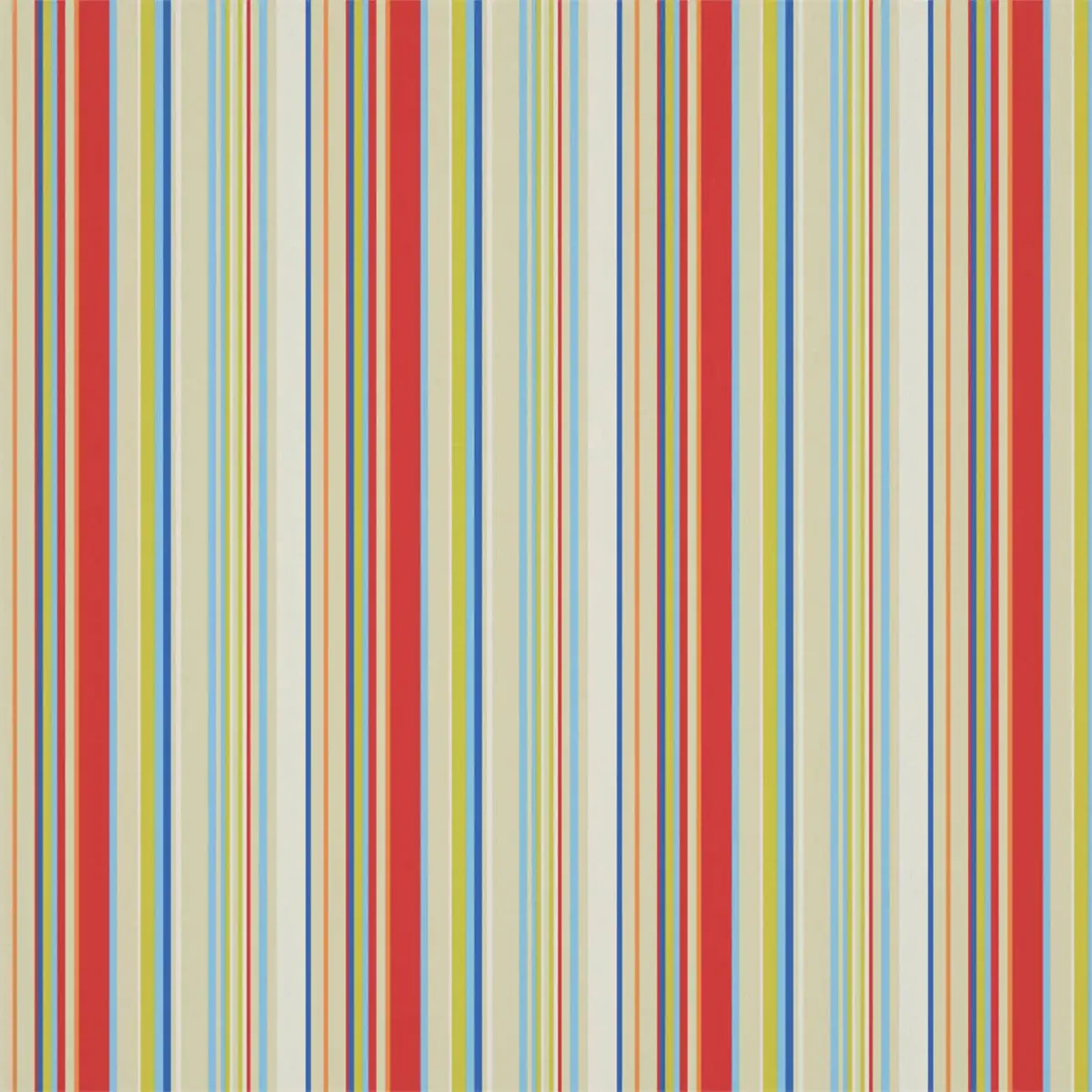 Rush Fabric - Strawberry / Sailor Blue / Aqua / Apple / Neutral by multicolour children's cotton fabric from Harlequin