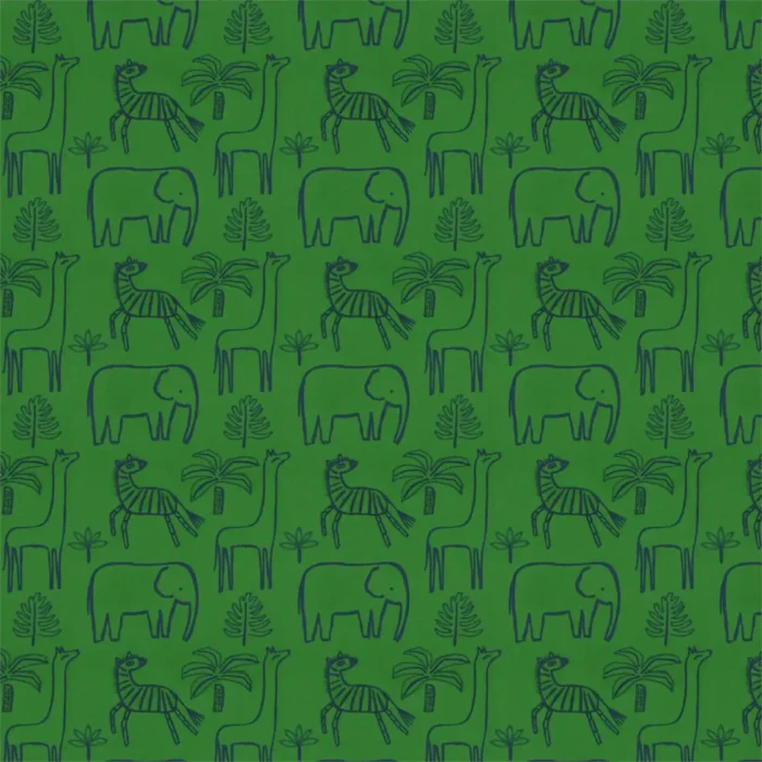 Funky Jungle Fabric - Gecko / Cobalt swatch