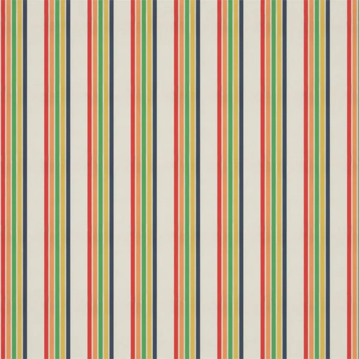 Helter Skelter Fabric - Stripe Navy / Poppy / Apricot / Gecko swatch