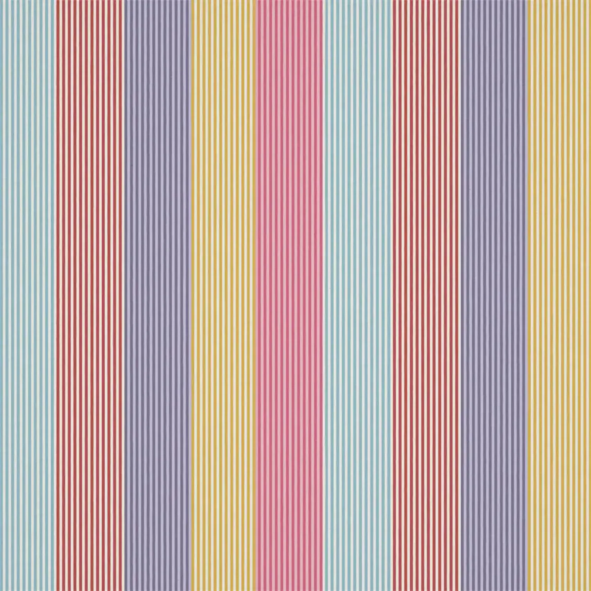 Funfair Stripe Fabric - Grape / Cherry / Pineapple / Blossom by multicolour children's cotton fabric from Harlequin