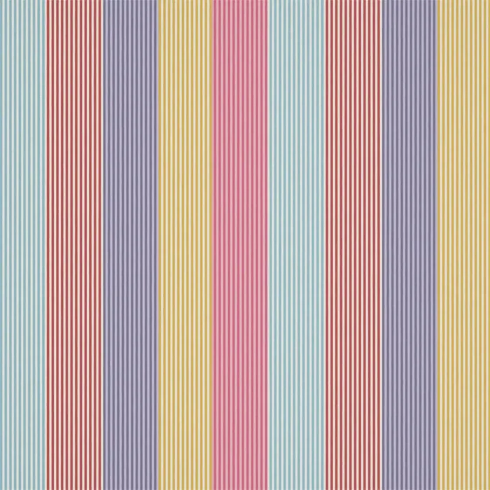 Funfair Stripe Fabric - Grape / Cherry / Pineapple / Blossom swatch