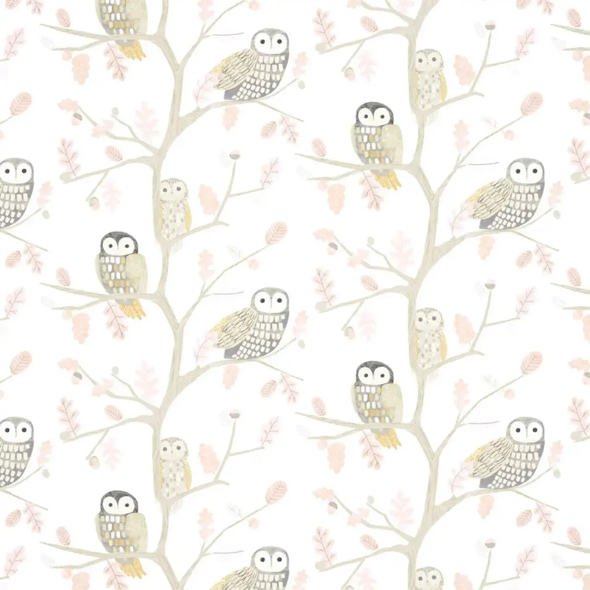 Little Owls Wallpaper - Powder by pink animal wallpaper from harlequin