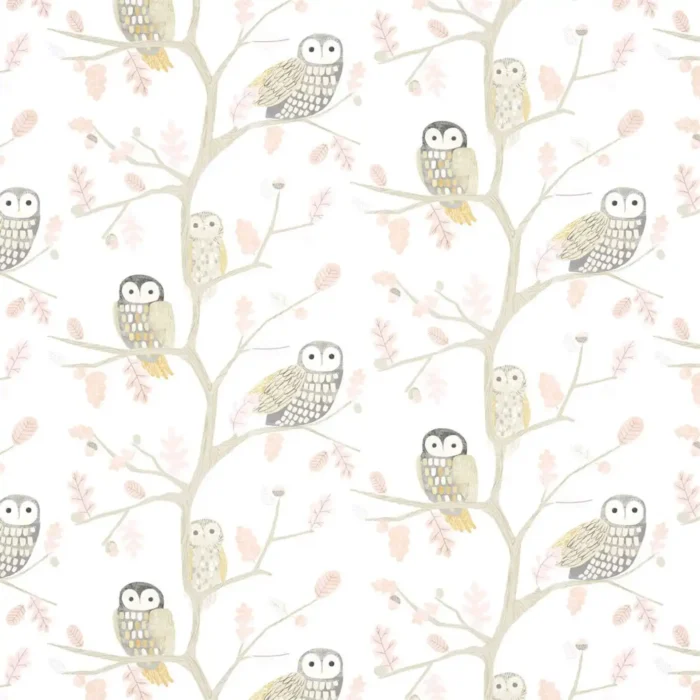Little Owls Wallpaper - Powder swatch