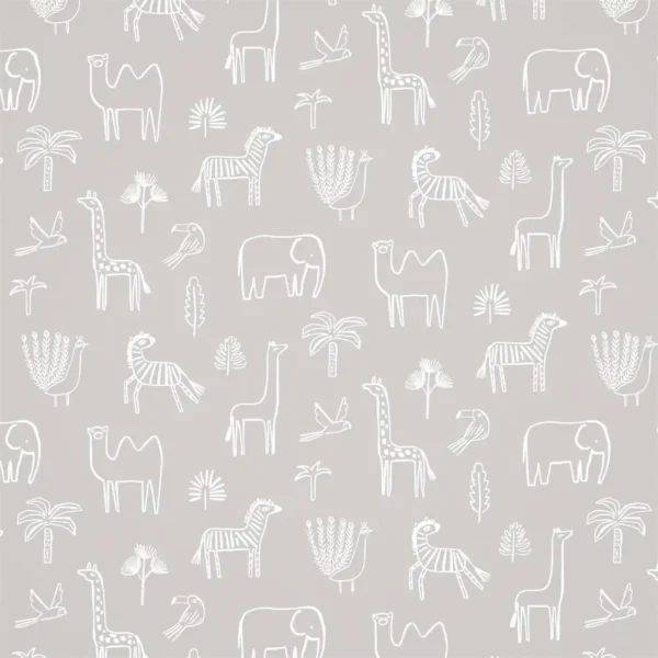 Funky Jungle Wallpaper - Stone by black-grey animal wallpaper from harlequin