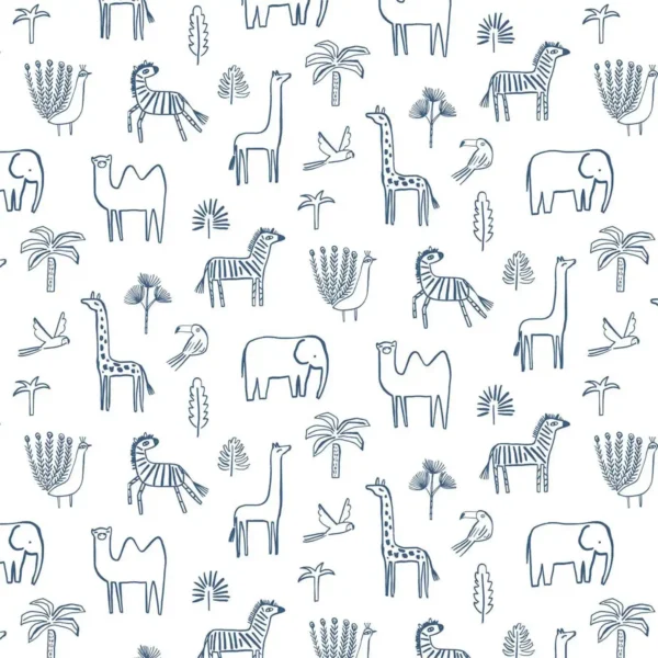 blue animal wallpaper from harlequin