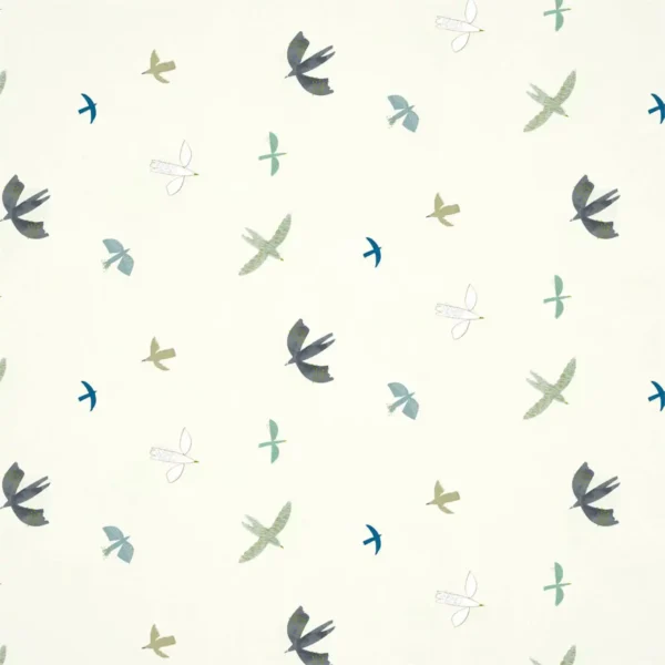 Skies Above Wallpaper - Duck Egg / Linen by multicolour animal wallpaper from harlequin