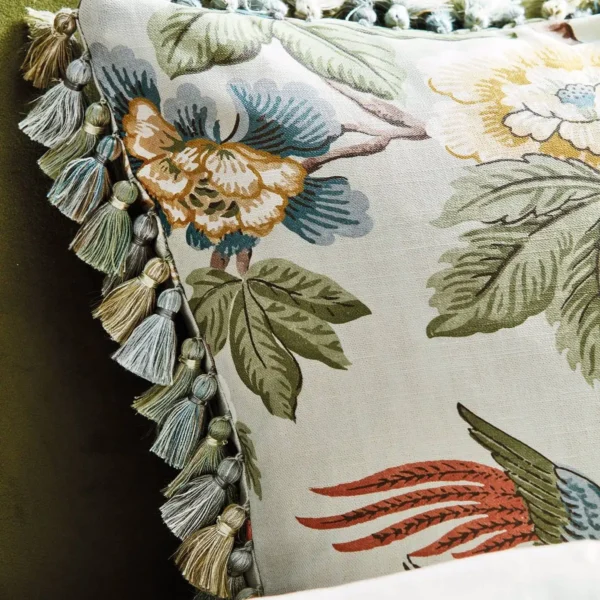 Perry Pears Fabric - Gold / Aqua from