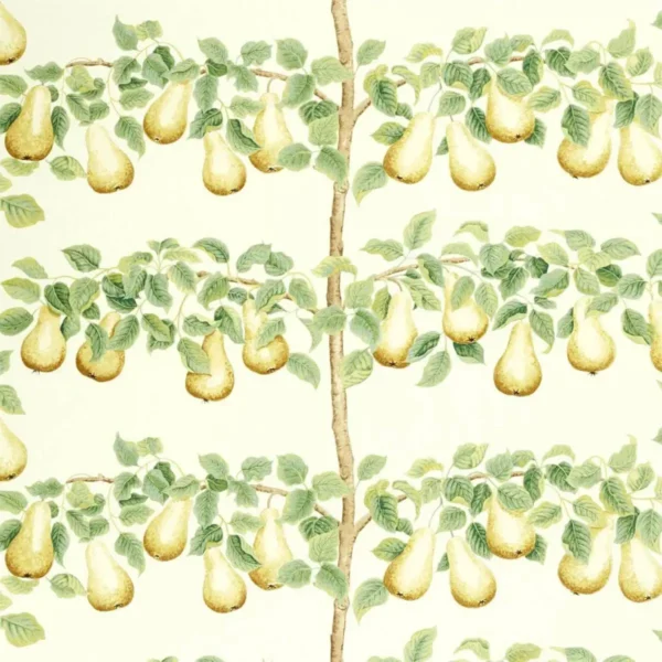 brown botanical cotton fabric from Sanderson