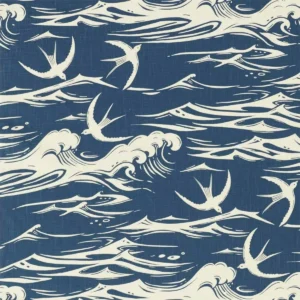 blue animal cotton fabric from Sanderson