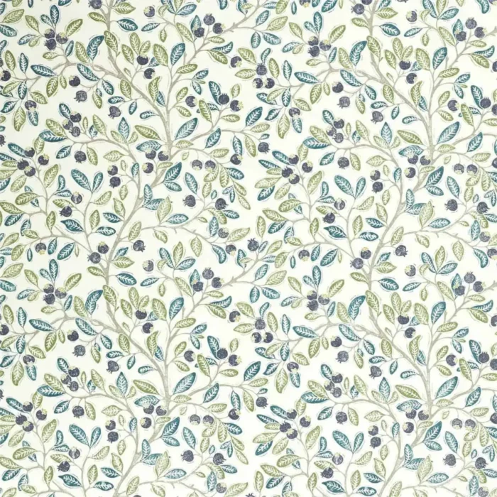 Wild Berries Fabric - Blueberry / Sage swatch