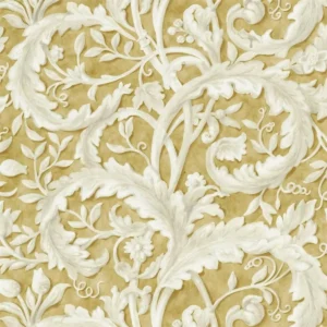 brown botanical cotton fabric from Sanderson