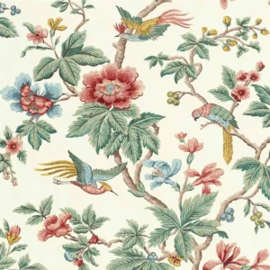 multicolour botanical cotton fabric from Sanderson