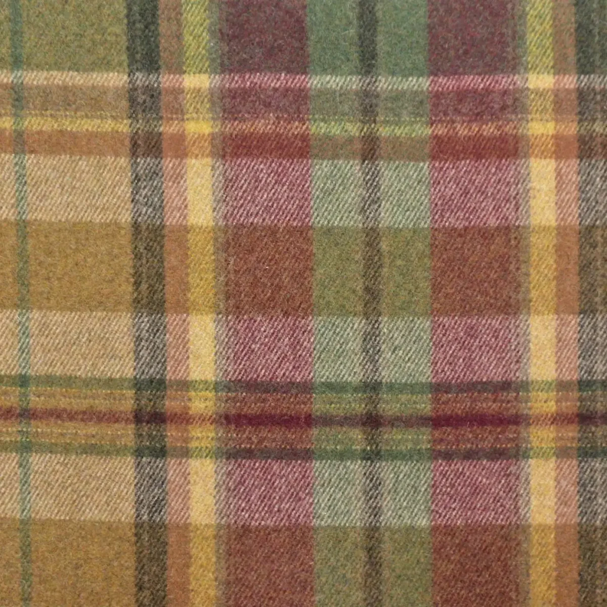 Byron Fabric - Caramel / Burgundy by multicolour checked woolen fabric from Sanderson