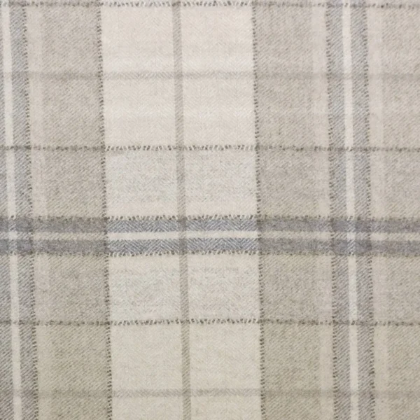 Milton Fabrics - Linen / Pebble by neutral checked woolen fabric from Sanderson