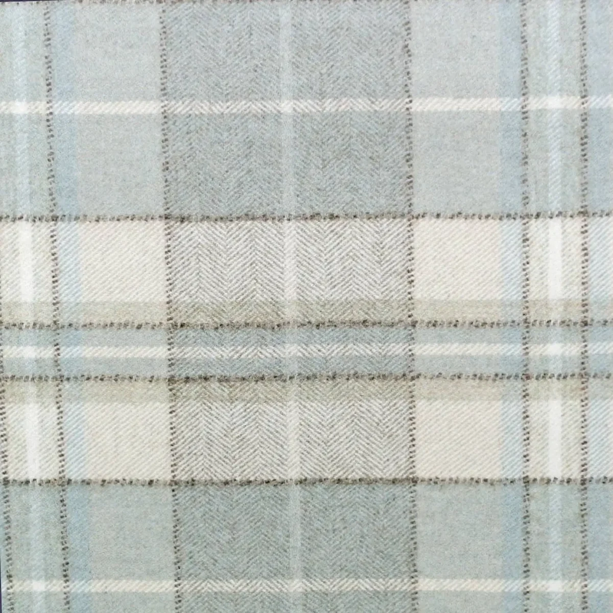 blue checked woolen fabric from Sanderson