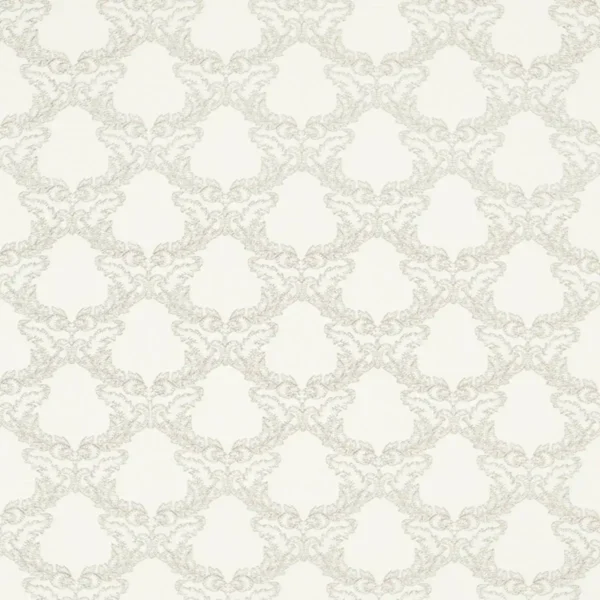 Gunnersbury Fabric - Stone by white botanical embroideried fabric from Sanderson