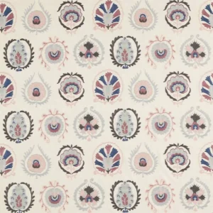 multicolour botanical embroideried fabric from Sanderson