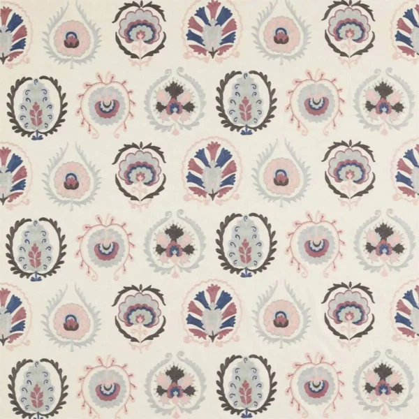 multicolour botanical embroideried fabric from Sanderson