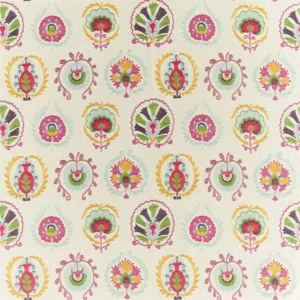 multicolour botanical embroideried fabric from Sanderson