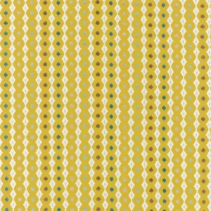 yellow striped embroideried fabric from Sanderson