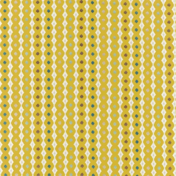 Mossi Fabric - Sumac by yellow striped embroideried fabric from Sanderson