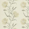 black-grey botanical embroideried fabric from Sanderson