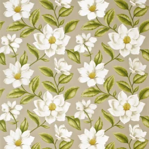 brown botanical printed fabric from Sanderson