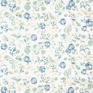 blue animal linen fabric from Sanderson
