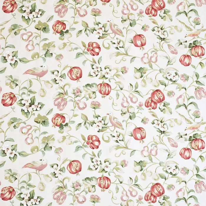 Pear and Pomegranate Fabric - Mauve / Fennel swatch