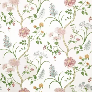 green botanical linen fabric from Sanderson