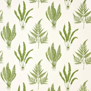 green botanical printed fabric from Sanderson