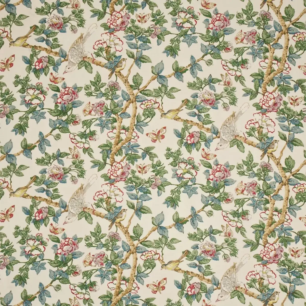 Caverley Fabric - Chintz by multicolour animal cotton fabric from Sanderson
