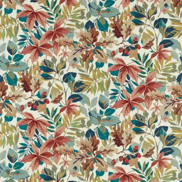 Robins Wood Fabric - Inkwood by multicolour botanical printed fabric from Sanderson