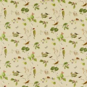 green botanical printed fabric from Sanderson